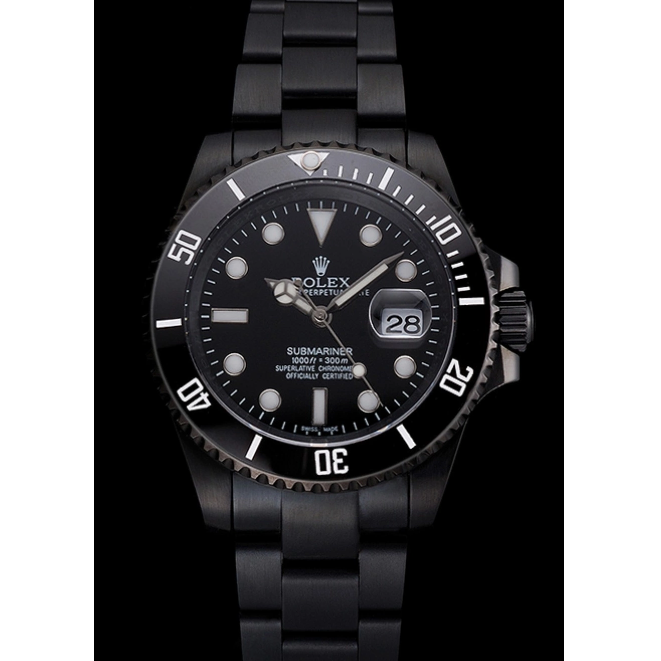 MiroTime 0813 Swiss Rolex Submariner Date Black Dial And Bezel Black PVD Case And Bracelet